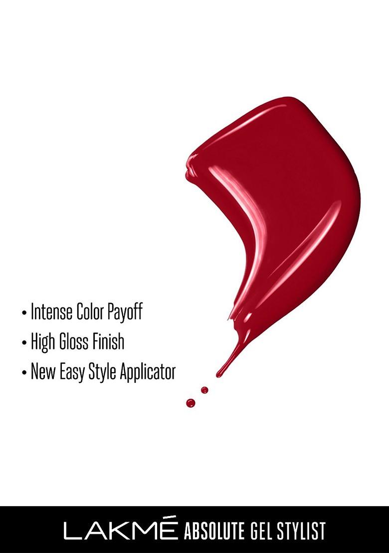 Lakme Absolute Gel Stylist Nail Color With High Gloss Finish 12Ml Fireside
