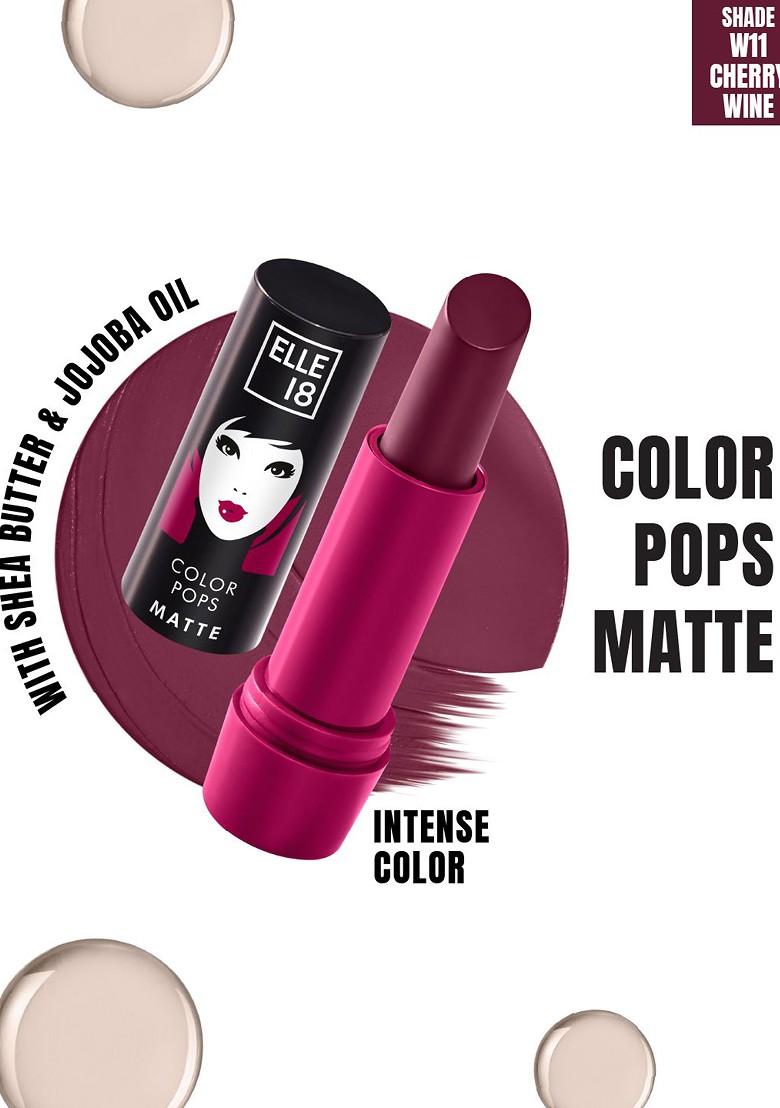 Elle 18 Color Pop Moisturising Matte Lip With Jojoba Oil 4 3G W11 Cherry Wine