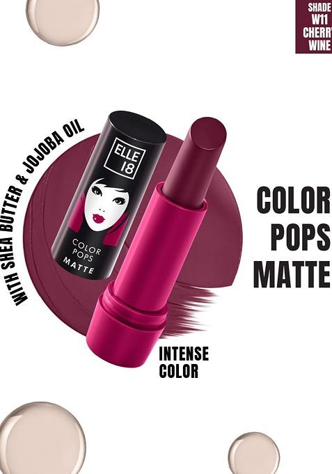 Elle 18 Color Pop Moisturising Matte Lip With Jojoba Oil 4 3G W11 Cherry Wine