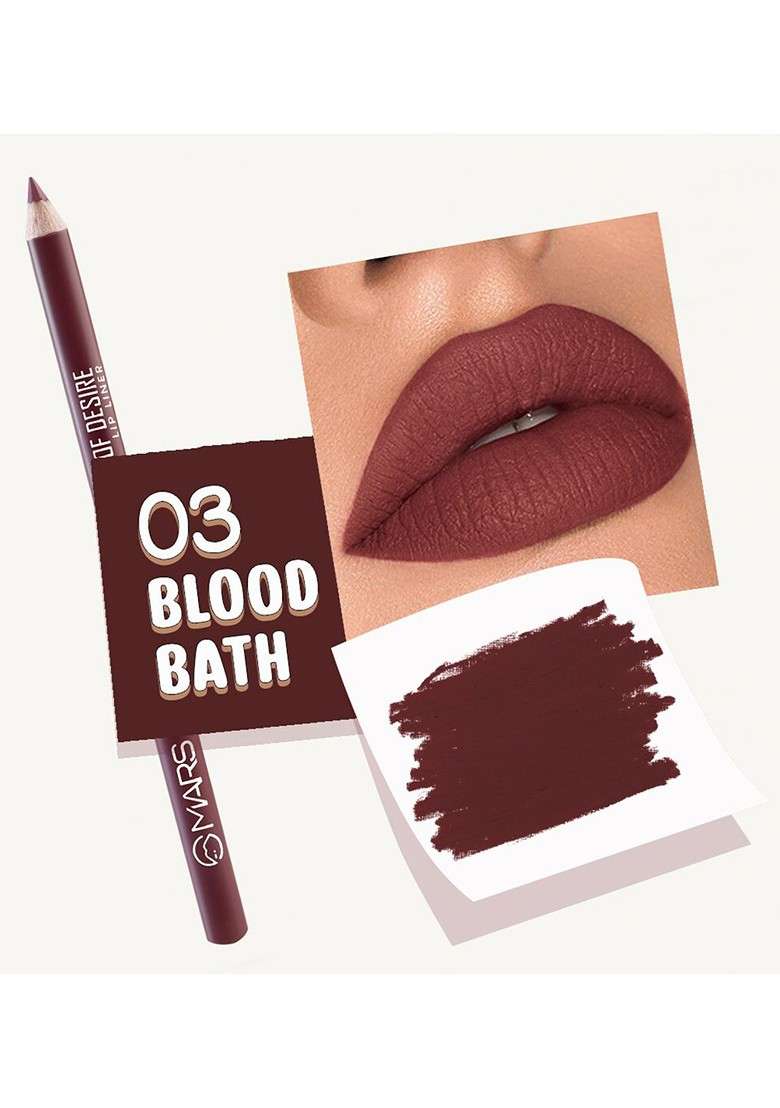 Mars Edge Of Desire Matte Long Lasting Lip Liner Pencil 1 4G Blood Bath 03 - Indya