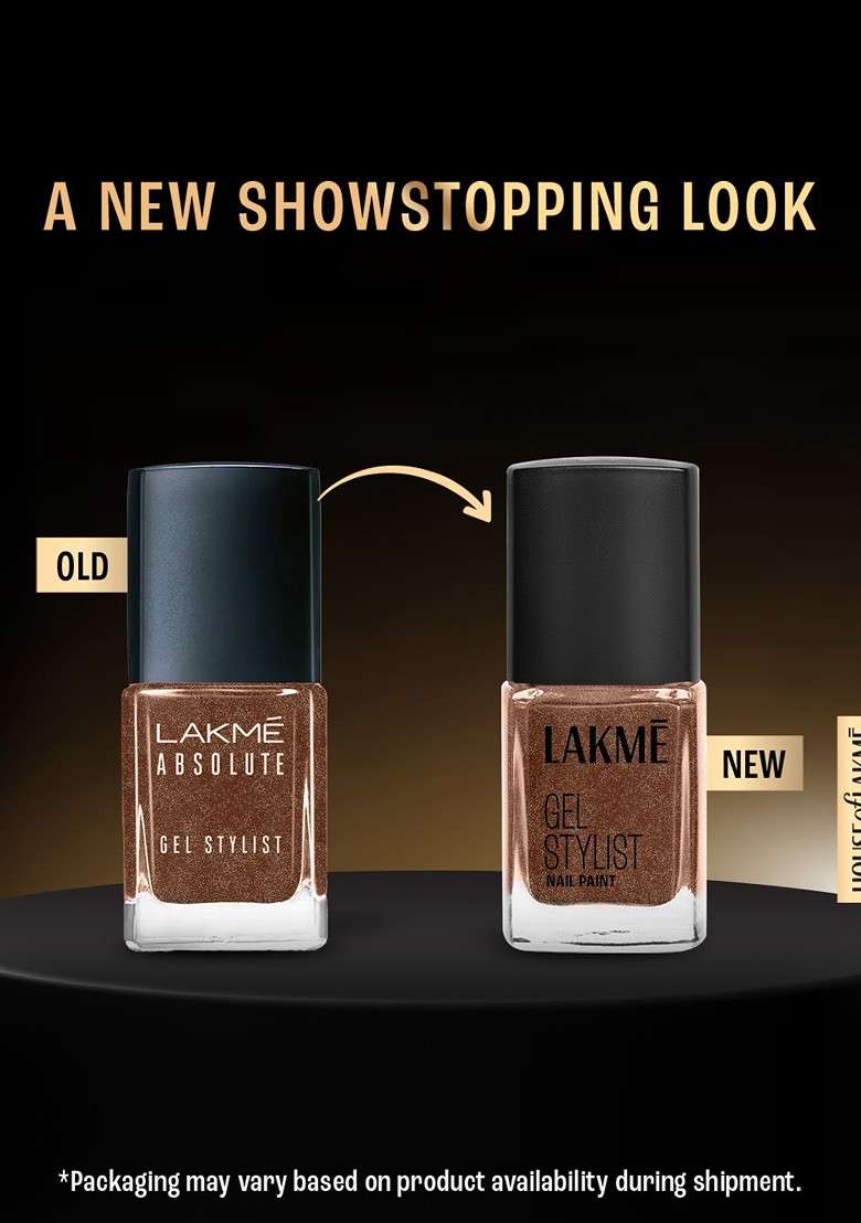 Lakme Absolute Gel Stylist Nail Color With High Gloss Finish 12Ml Gold Dust - Indya