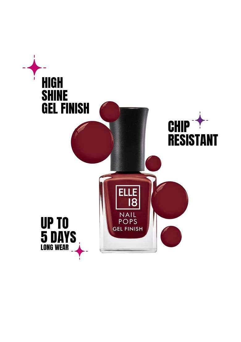 Elle 18 Gel Finish Long Lasting Chip Resistant Nail Pops 10Ml G7 - Indya
