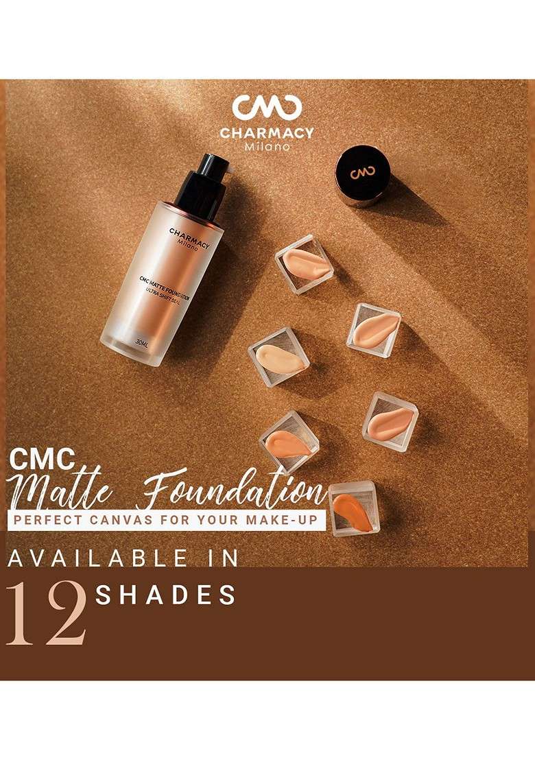 Charmacy Milano Ultra Shift Seal 24Hour Wear Cmc Matte Foundation 30 Ml Shade 03 - Indya