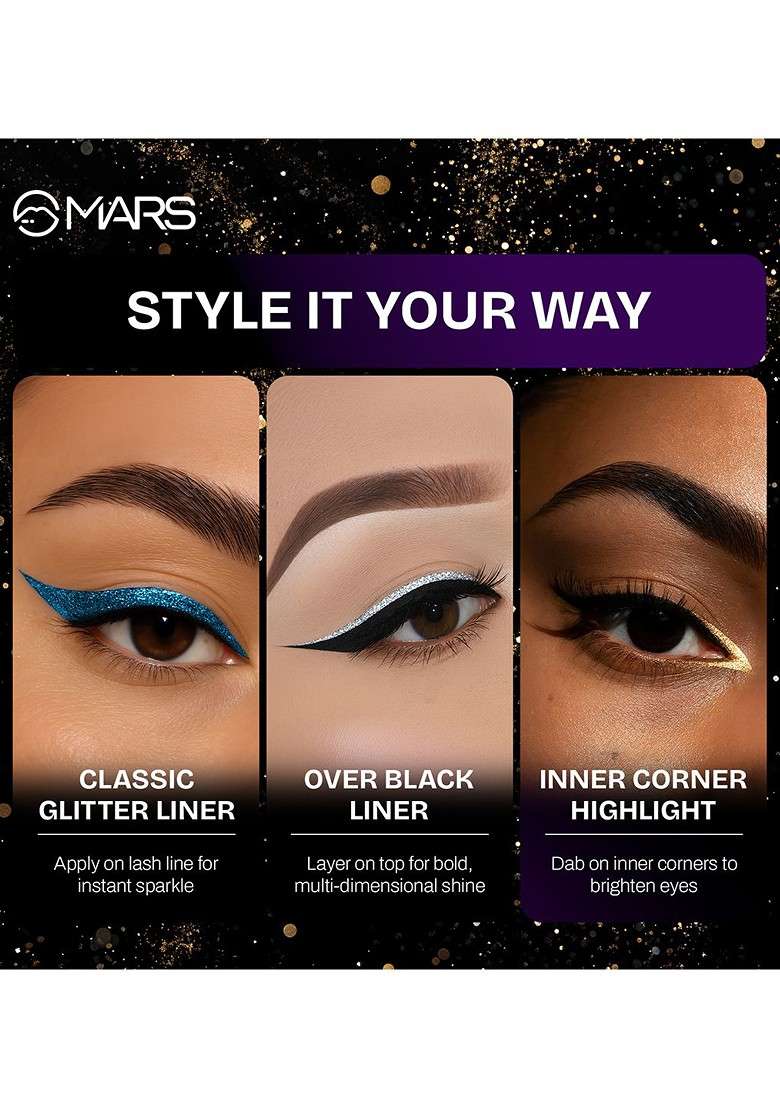 Mars Twinkle Wink Glitter Long Lasting Sparkle Liquid Eyeliner 1 6 Ml Duo Dazzle 04 - Indya