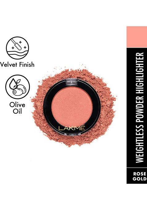 Lakme Face It Weightless Pressed Powder Highlighter With Olive Oil 4G Rose Gold H3