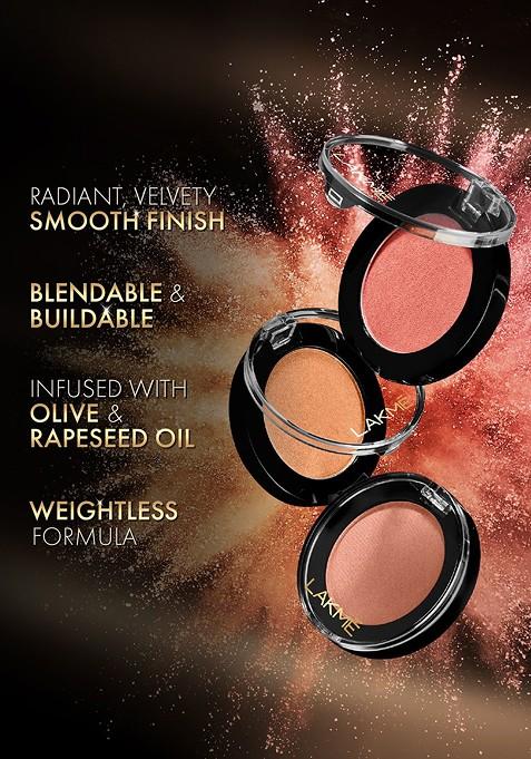 Lakme Face It Weightless Pressed Powder Highlighter With Olive Oil 4G Rose Gold H3