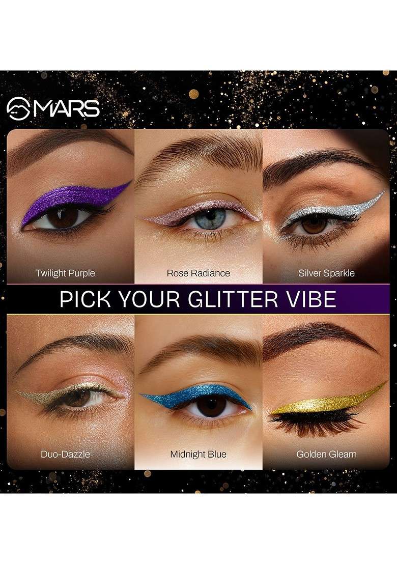 Mars Twinkle Wink Glitter Long Lasting Sparkle Liquid Eyeliner 1 6 Ml Midnight Blue 05 - Indya