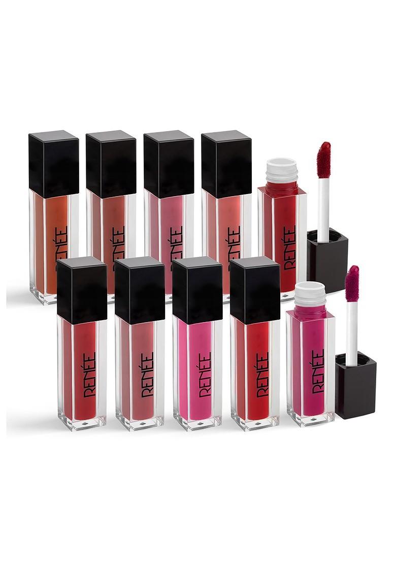 Renee Stay Forever Set Of 10 Matte Liquid Lipstick 1Ml Each