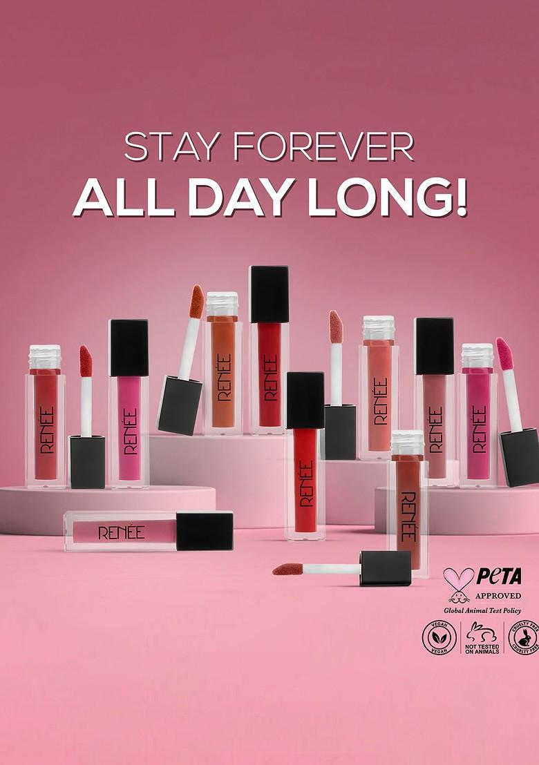 Renee Stay Forever Set Of 10 Matte Liquid Lipstick 1Ml Each