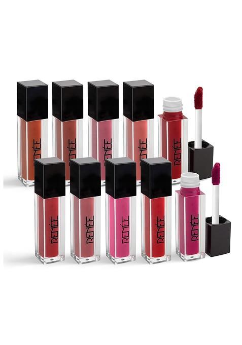 Renee Stay Forever Set Of 10 Matte Liquid Lipstick 1Ml Each