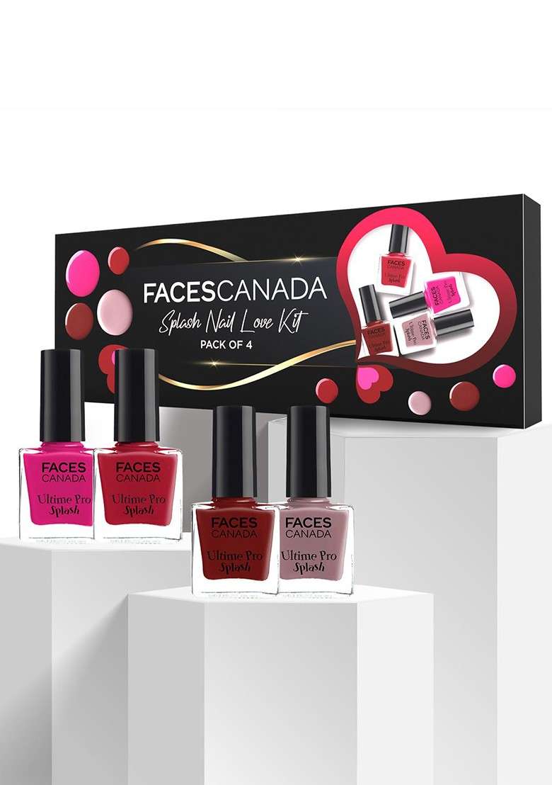 Faces Canada Set Of 4 Ultime Pro Splash Nail Polish 8 Ml Each Shade 21 24 115 56 - Indya