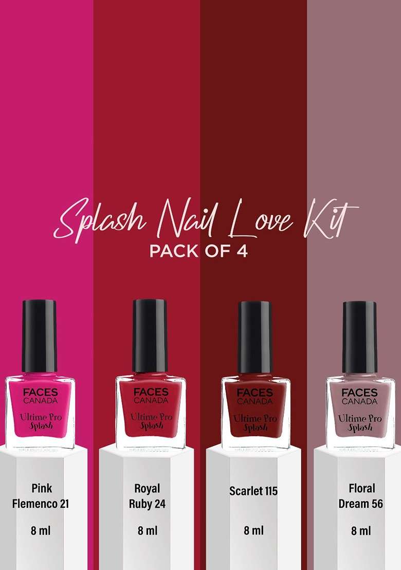 Faces Canada Set Of 4 Ultime Pro Splash Nail Polish 8 Ml Each Shade 21 24 115 56 - Indya