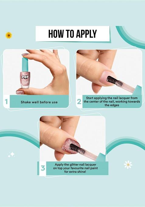 Sugar Pop Glitter Glossy Chip Resistant Nail Lacquer 10Ml Rose Quartz 01