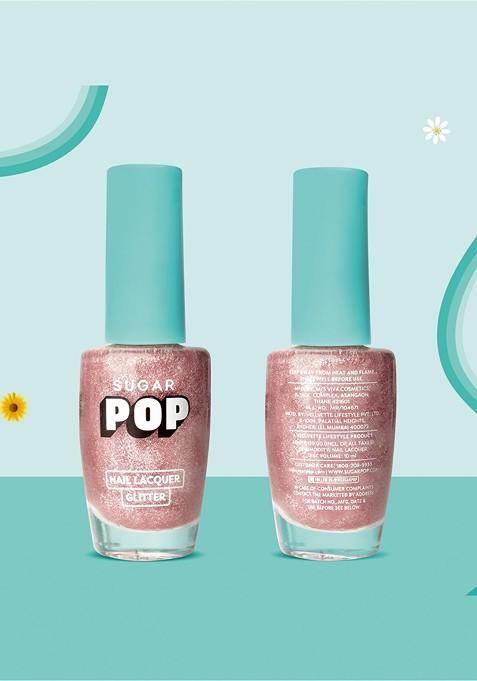 Sugar Pop Glitter Glossy Chip Resistant Nail Lacquer 10Ml Rose Quartz 01
