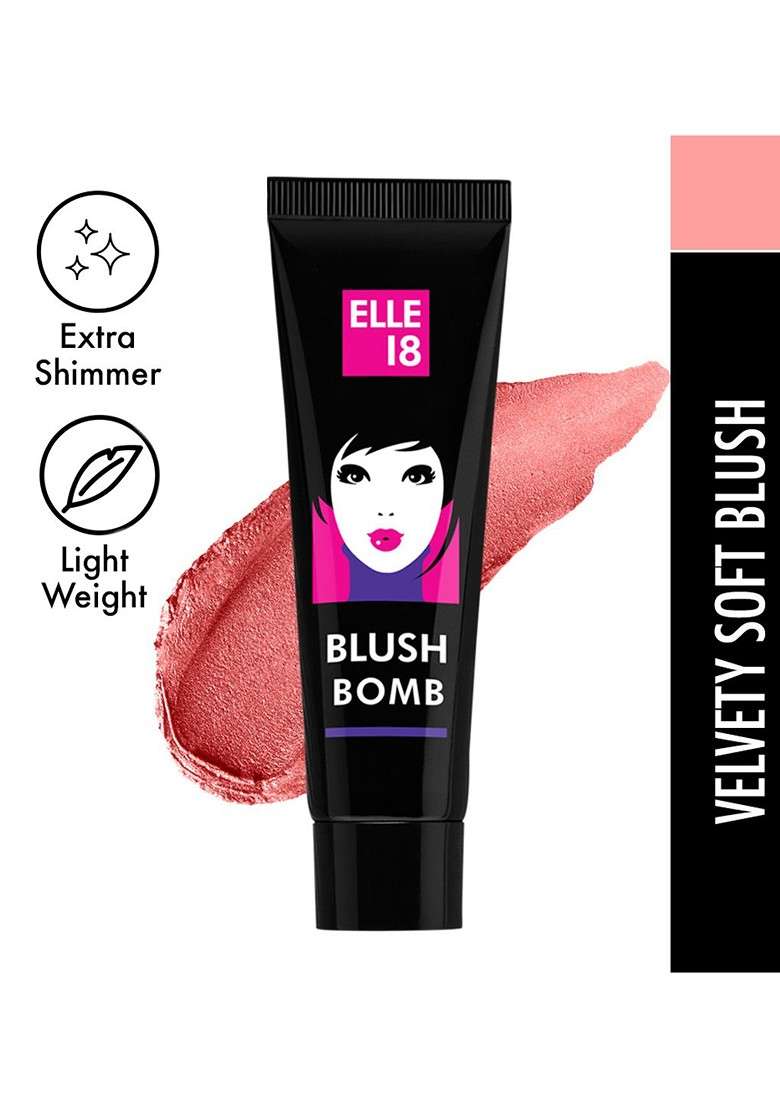Elle 18 Lightweight Blushbomb For Shimmery Tint Velvety Soft Texture 9Ml 01Coral - Indya