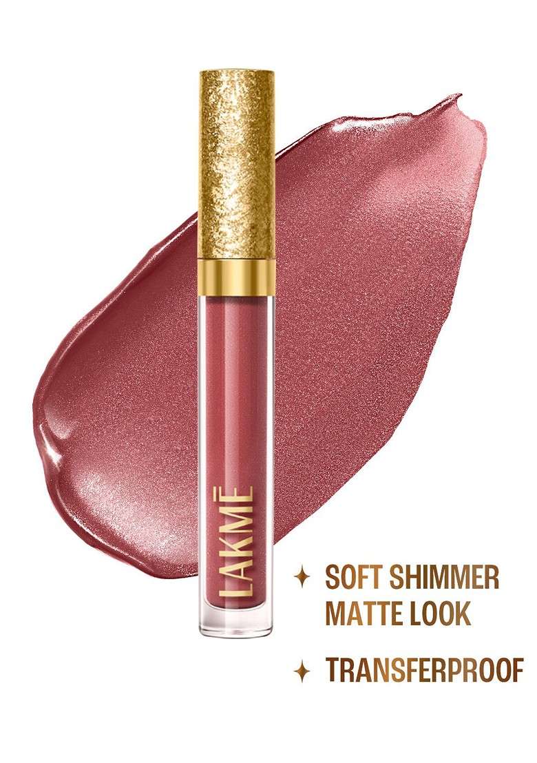 Lakme Be Jewel Shimmer Matte Finish Lip Liquid 3 5Ml Pink Topaz 201 - Indya