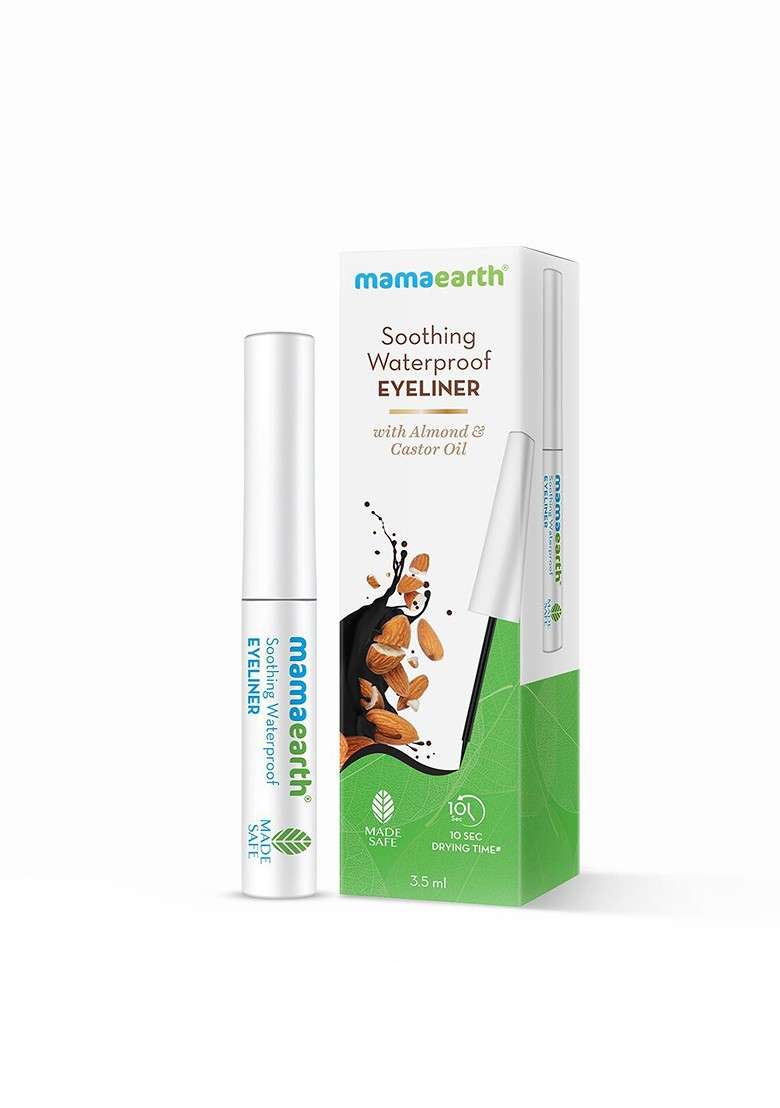 Mamaearth Soothing Waterproof Eyeliner With Almond Oil Castor For 10 Hour Long Stay 3 5 Ml Black - Indya