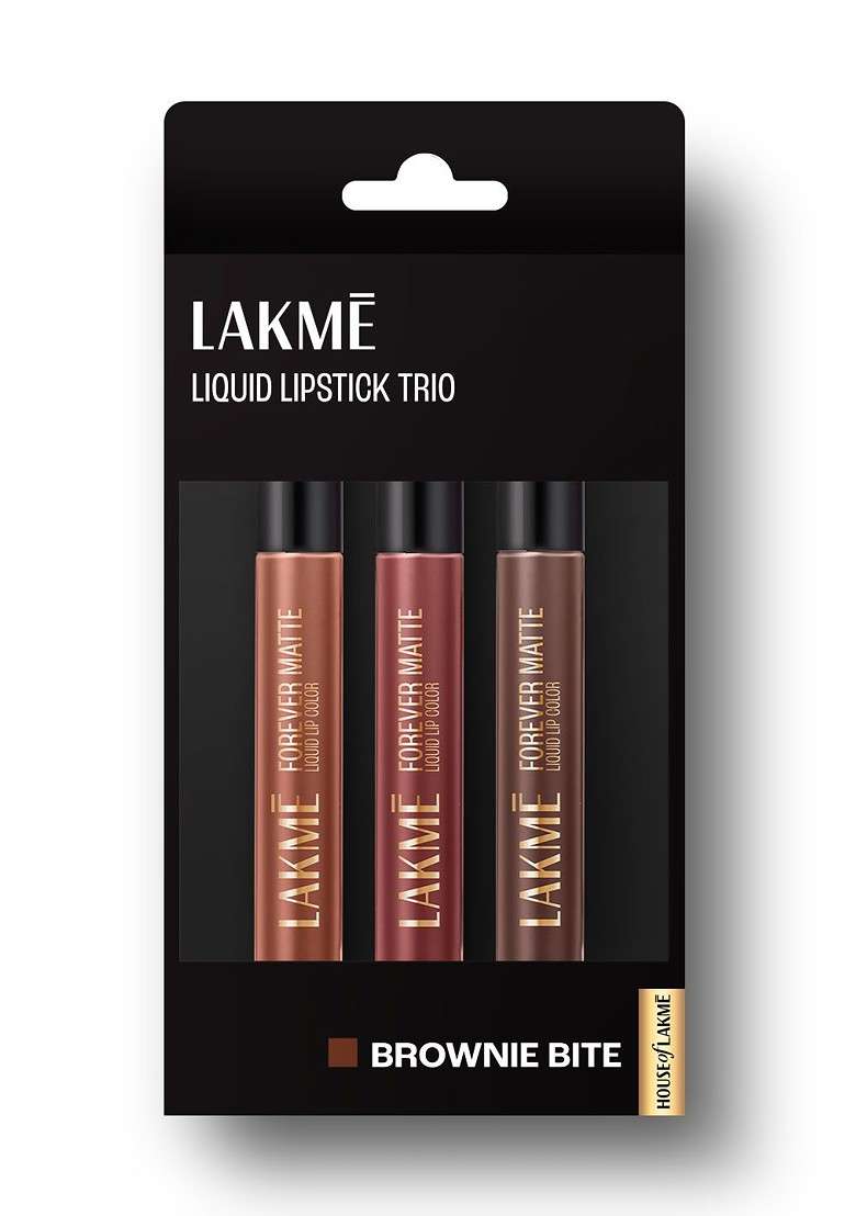 Lakme Forever Matte Long Stay Light Weight Liquid Lipstick Trio 16 8Ml Brownie Bite - Indya