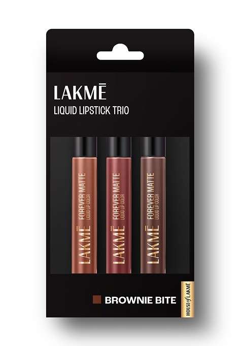 Lakme Forever Matte Long Stay Light Weight Liquid Lipstick Trio 16 8Ml Brownie Bite