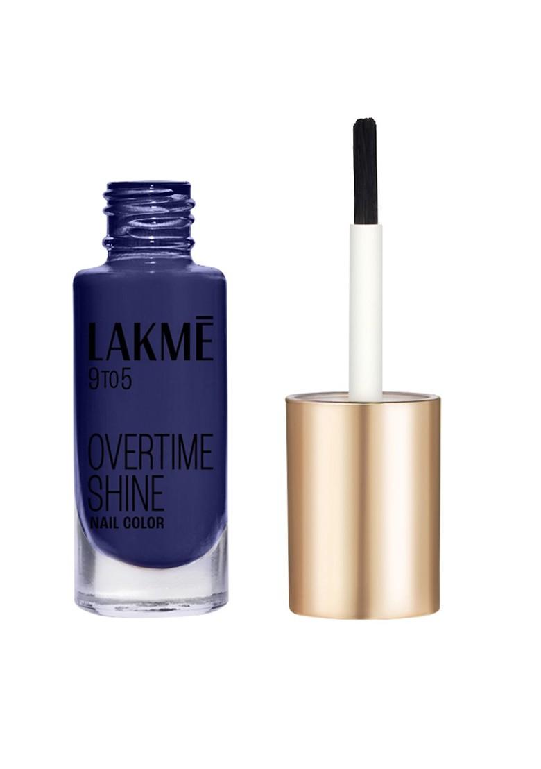 Lakme 9To5 Overtime Shine Glossy Long Lasting Quick Dry Nail Color 6Ml Summer Blue