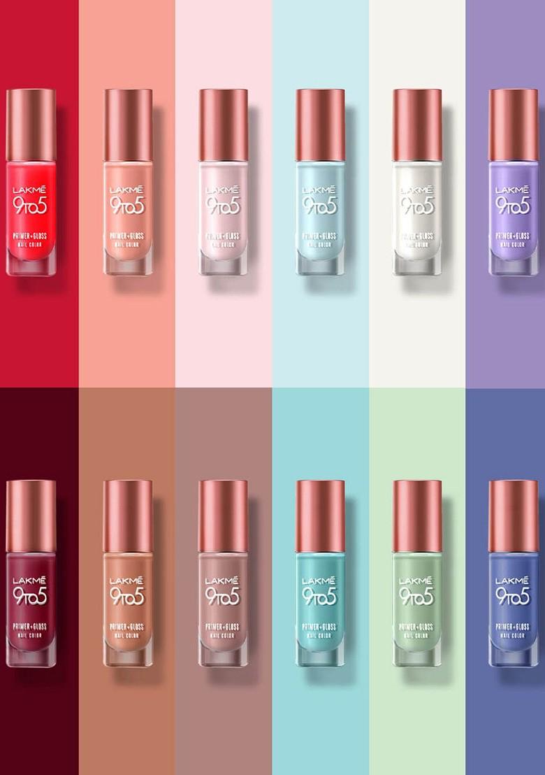 Lakme 9To5 Overtime Shine Glossy Long Lasting Quick Dry Nail Color 6Ml Summer Blue