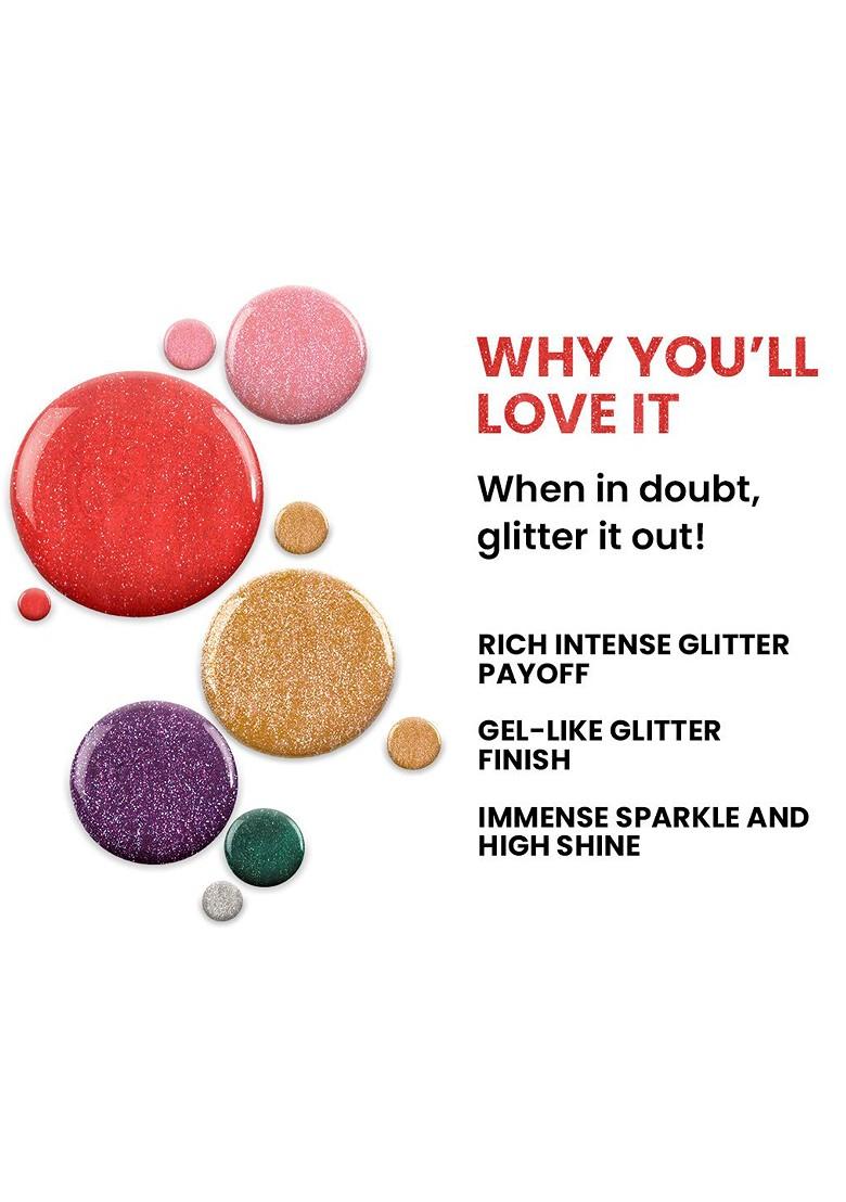 Lakme Glitterati Collection Nail Paint For High Glam Shine 12Ml Fireball 114