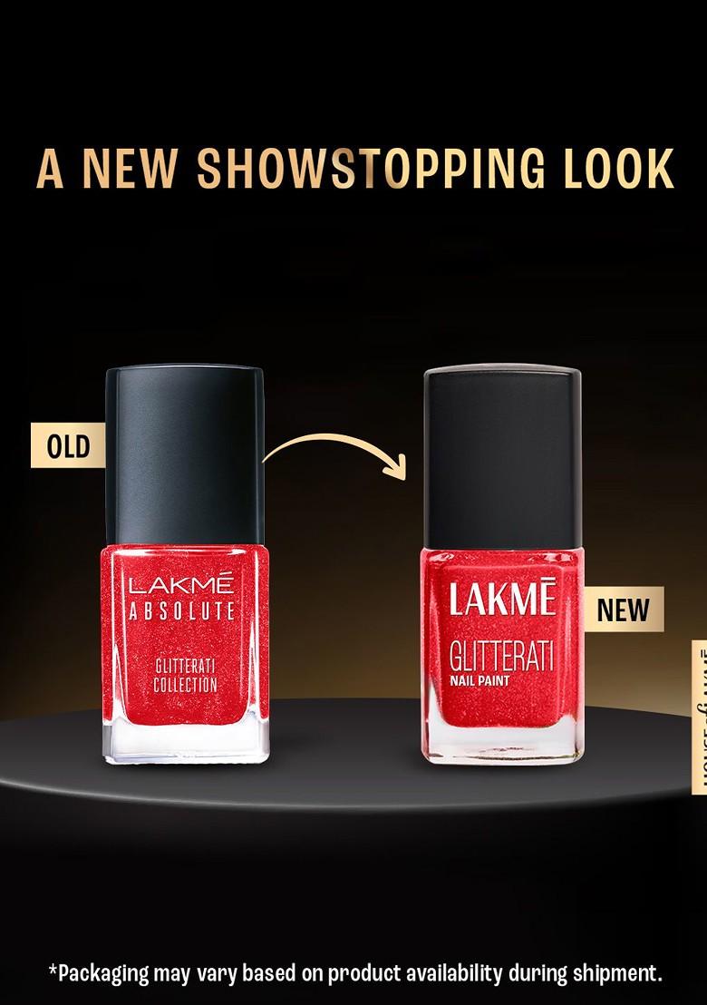 Lakme Glitterati Collection Nail Paint For High Glam Shine 12Ml Fireball 114