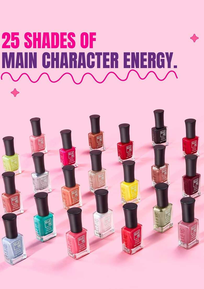 Elle 18 Gel Finish Long Lasting Chip Resistant Nail Pops 10Ml G24 - Indya