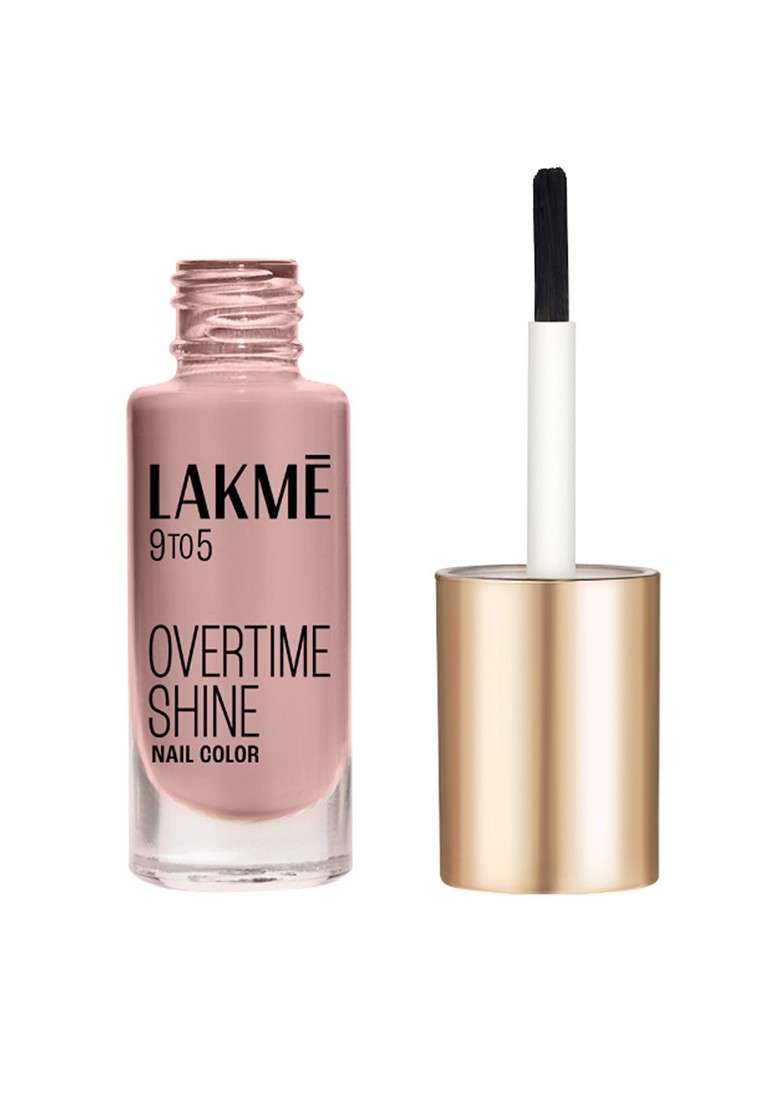 Lakme 9To5 Overtime Shine Glossy Long Lasting Quick Dry Nail Color 6Ml Apple Blossom - Indya