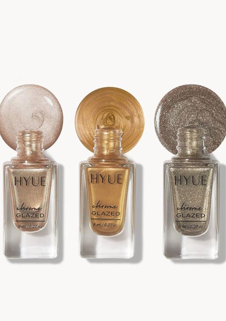 Hyue Chrome Glazed Nail Paint Metallic Combo Chip Resistant With Jojobal Oil