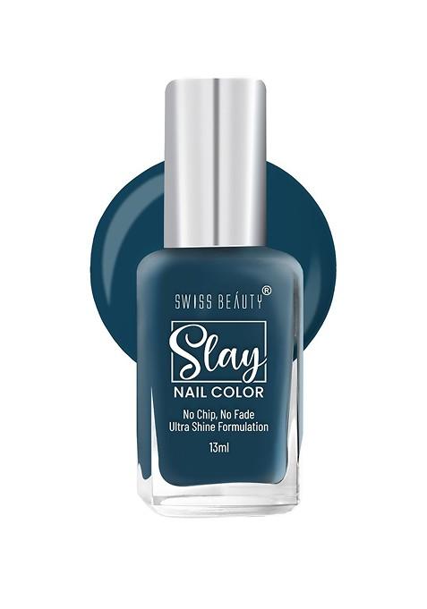 Swiss Beauty Quick Dry Slay Nail Polish With Ultra Shine Formula 13 Ml London Blu 45