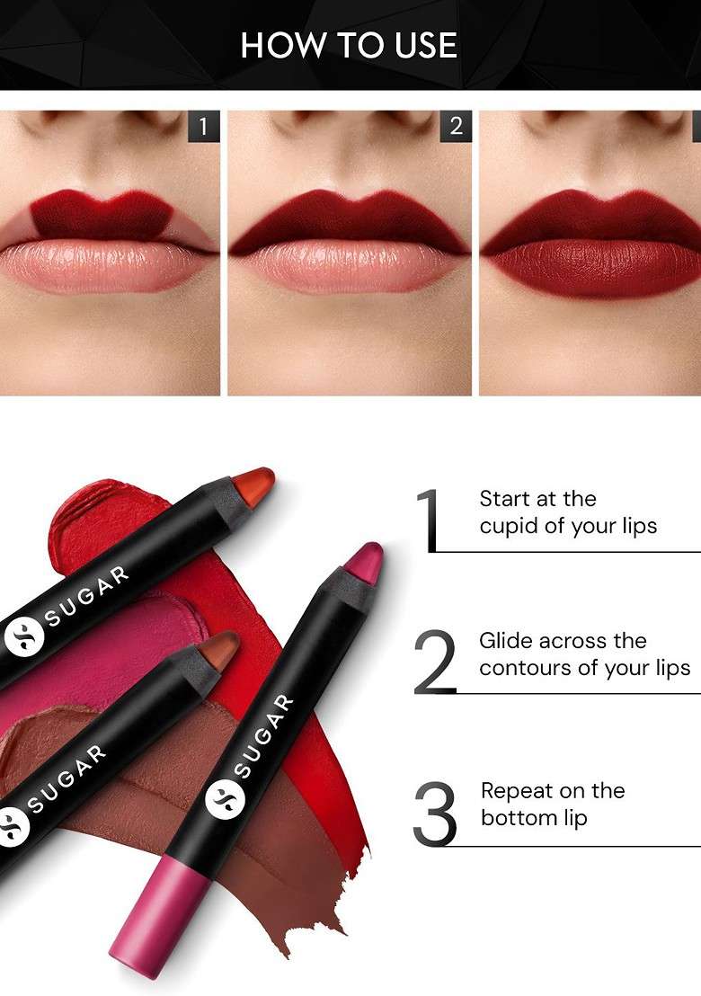 Sugar Matte As Hell Crayon Lipstick With Sharpener Rosalind 18 - Indya
