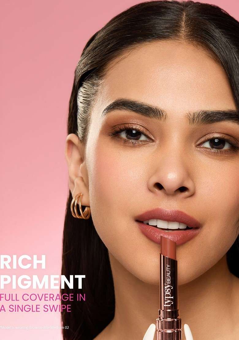 Typsy Beauty Cocoa Peptide Velvet Matte Lipstick 3 5G Brownie Bite Medium 02 - Indya