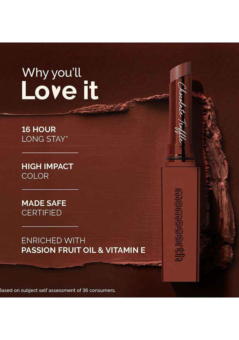 Mamaearth Women Luxe Matte Long Stay Lipstick With Passion Fruit Oil 2G Chocolate Truffle - Indya