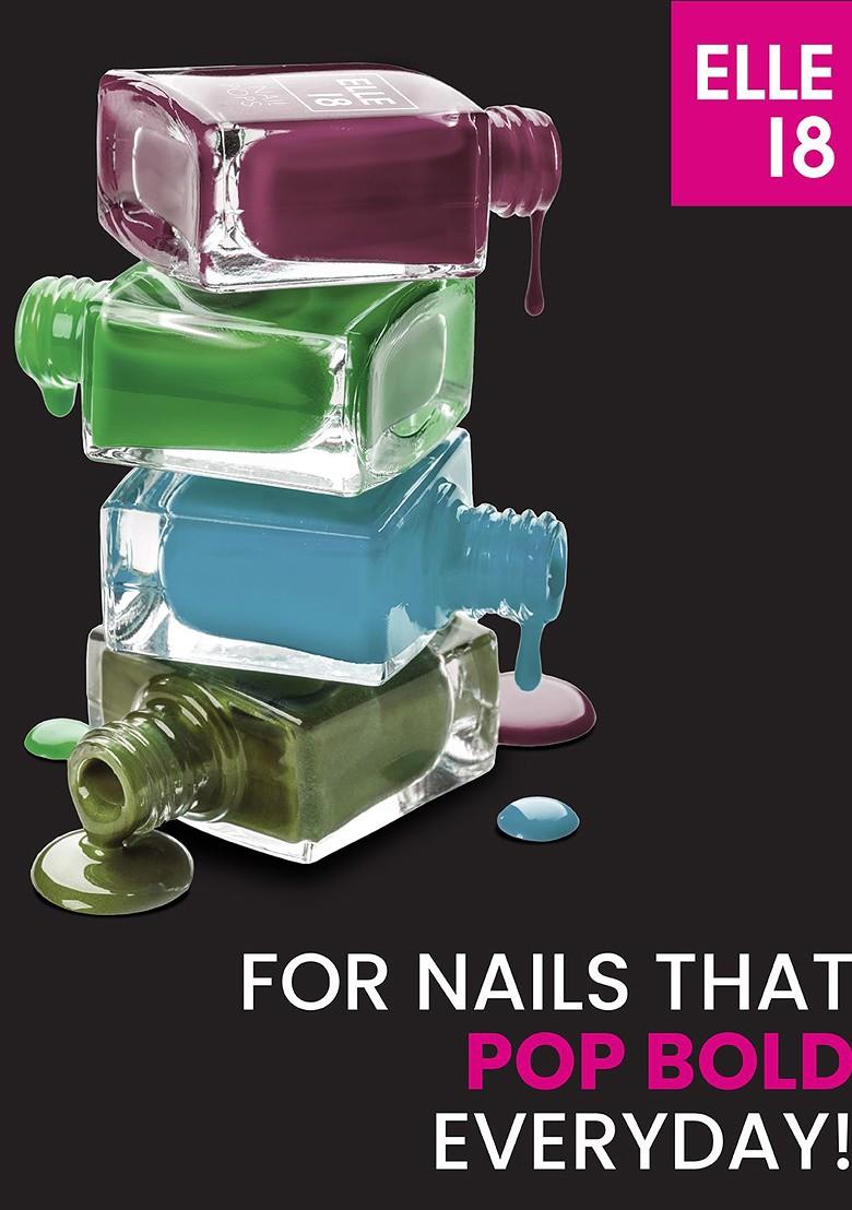 Elle 18 Nail Pops Long Lasting Polish Quick Dry Formula For Glossy Finish 5Ml 196