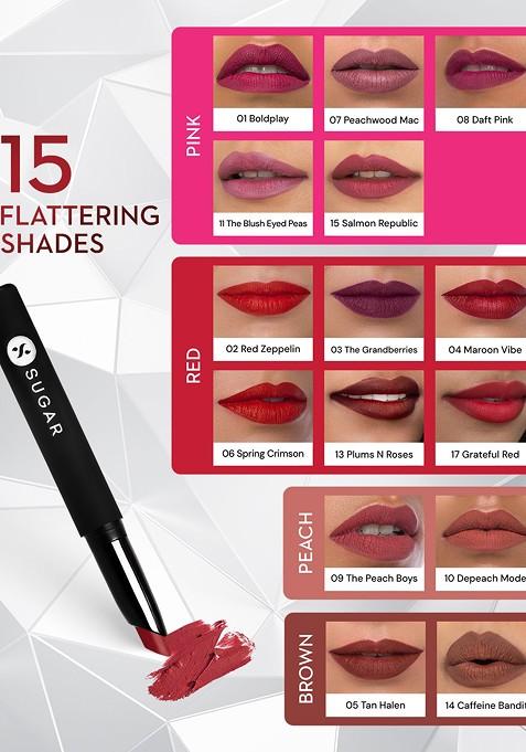 Sugar Matte Attack Transfer Proof Lipstick With Avocado Oil 2 G Spring Crimson 06