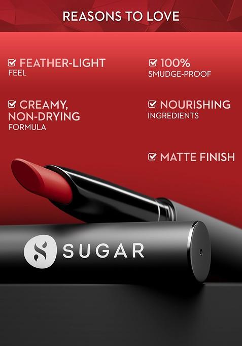 Sugar Matte Attack Transfer Proof Lipstick With Avocado Oil 2 G Spring Crimson 06