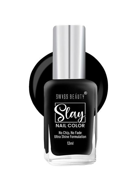 Swiss Beauty Slay Nail Polish With Ultra Shine Formula 13 Ml Midnight 22