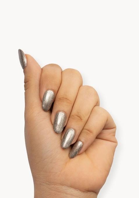 Hyue Chrome Glazed Nail Paint Icy Silver Quick Dry And Chip Resistant With Jojobal Oil