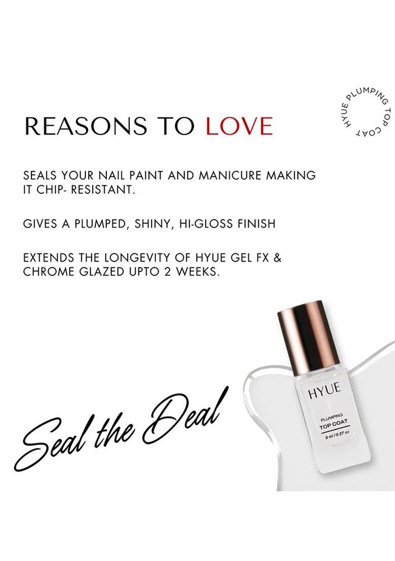 Hyue Gel Fx Nail Paint Top Coat Quick Dry And Chip Resistant 14 Day Long Wear 8Ml