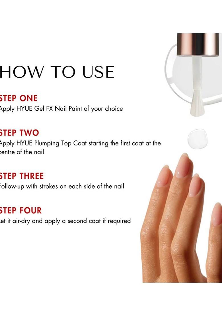 Hyue Gel Fx Nail Paint Top Coat Quick Dry And Chip Resistant 14 Day Long Wear 8Ml