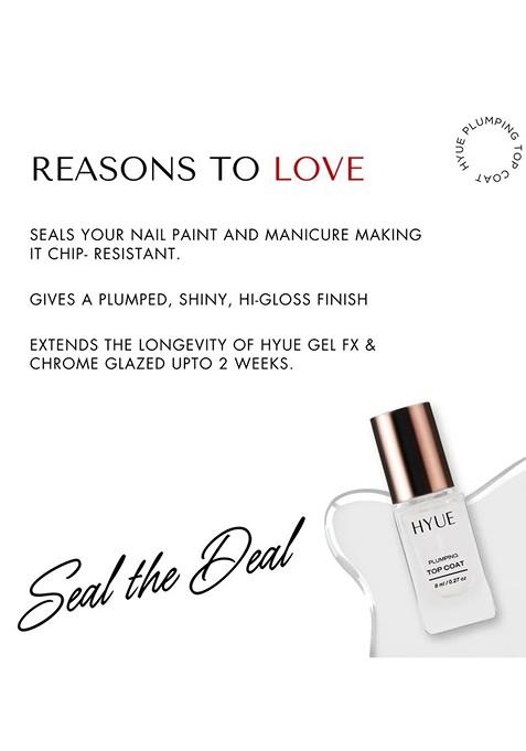 Hyue Gel Fx Nail Paint Top Coat Quick Dry And Chip Resistant 14 Day Long Wear 8Ml