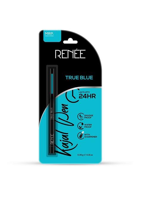Renee Long Lasting Smudge Proof Kajal Pen With Sharpener 0 35G True Blue
