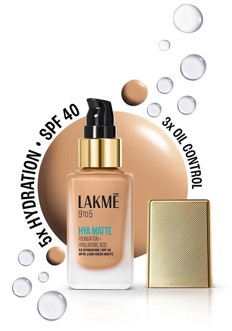 Lakme 9To5 Hya Matte Foundation With Hyaluronic Acid Spf40 25Ml Warm Wood