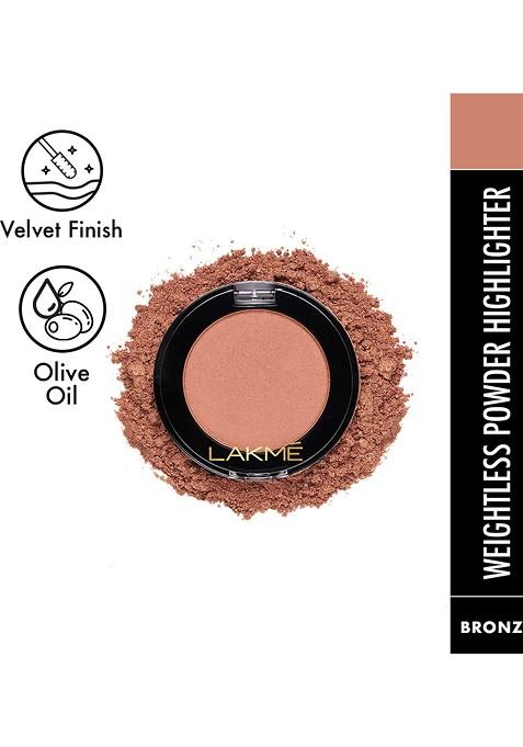 Lakme Face It Weightless Pressed Powder Highlighter With Olive Oil 4G Bronze H1