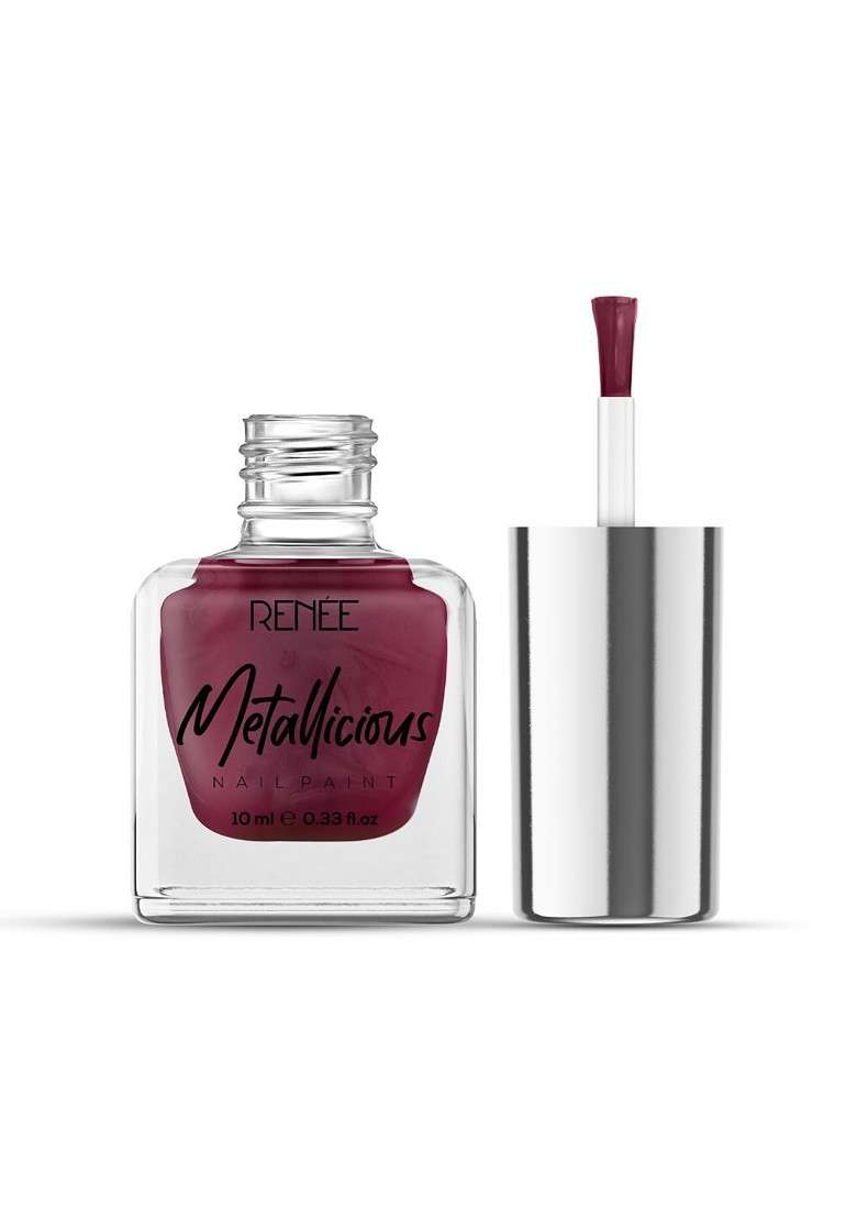 Renee Metallicious Long Lasting Nail Paint 10Ml Cosmic Maroon - Indya