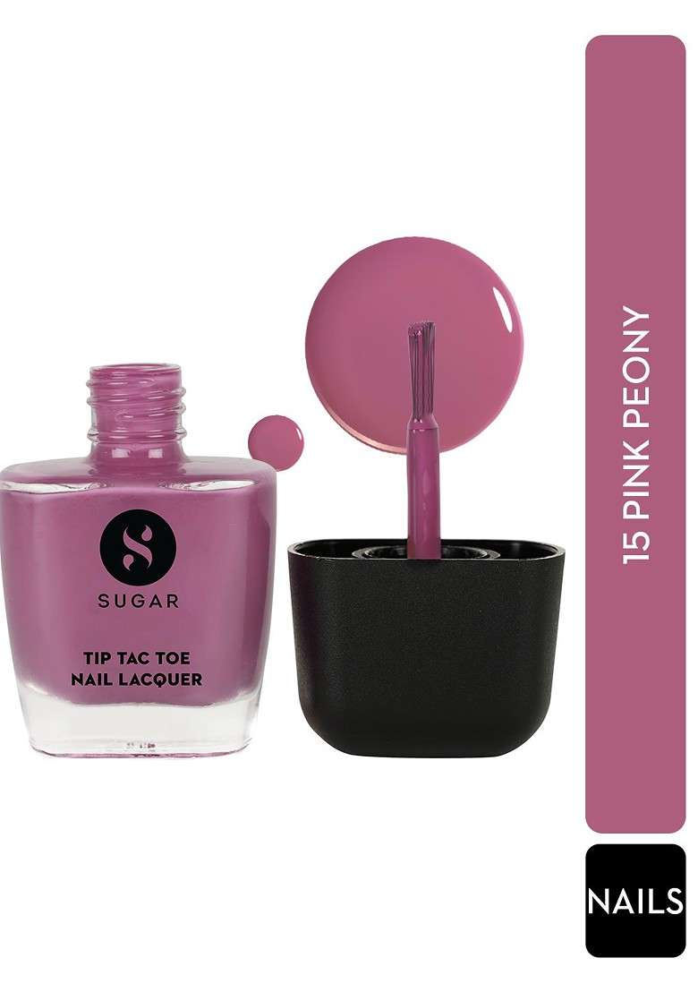 Sugar Tip Tac Toe Long Lasting Glossy Nail Lacquer 9Ml Pink Peony 15 - Indya
