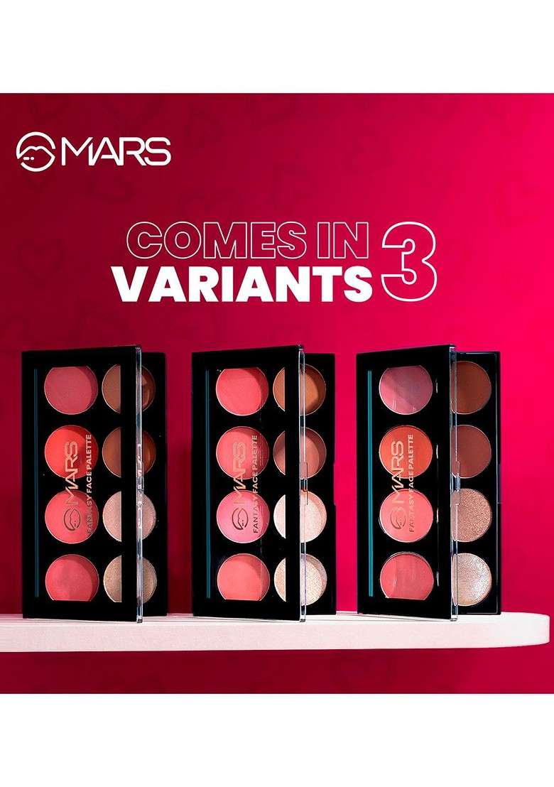 Mars Long Lasting Highly Pigmented Fantasy Matte Face Blush Palette Shade 03 - Indya