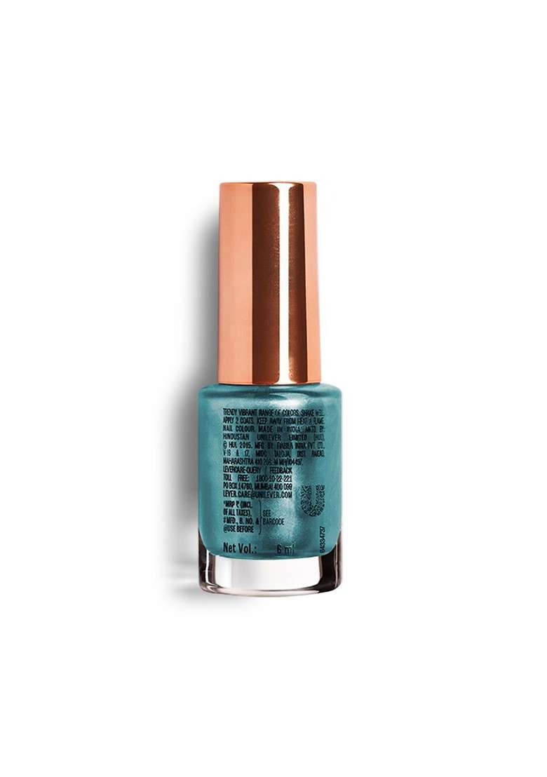Lakme Ultimate Glam Quick Dry Chrome Metallic Finish Nail Polish 6Ml Ch9 Turquiose - Indya