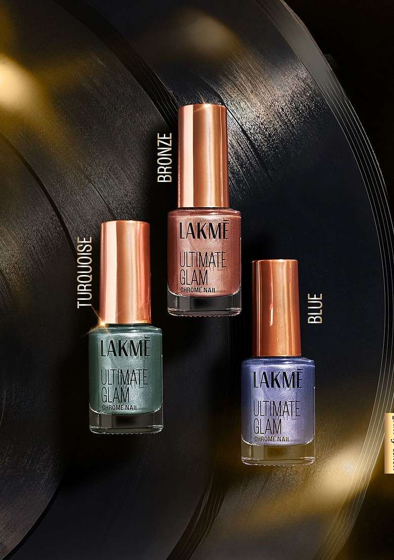 Lakme Ultimate Glam Quick Dry Chrome Metallic Finish Nail Polish 6Ml Ch9 Turquiose - Indya